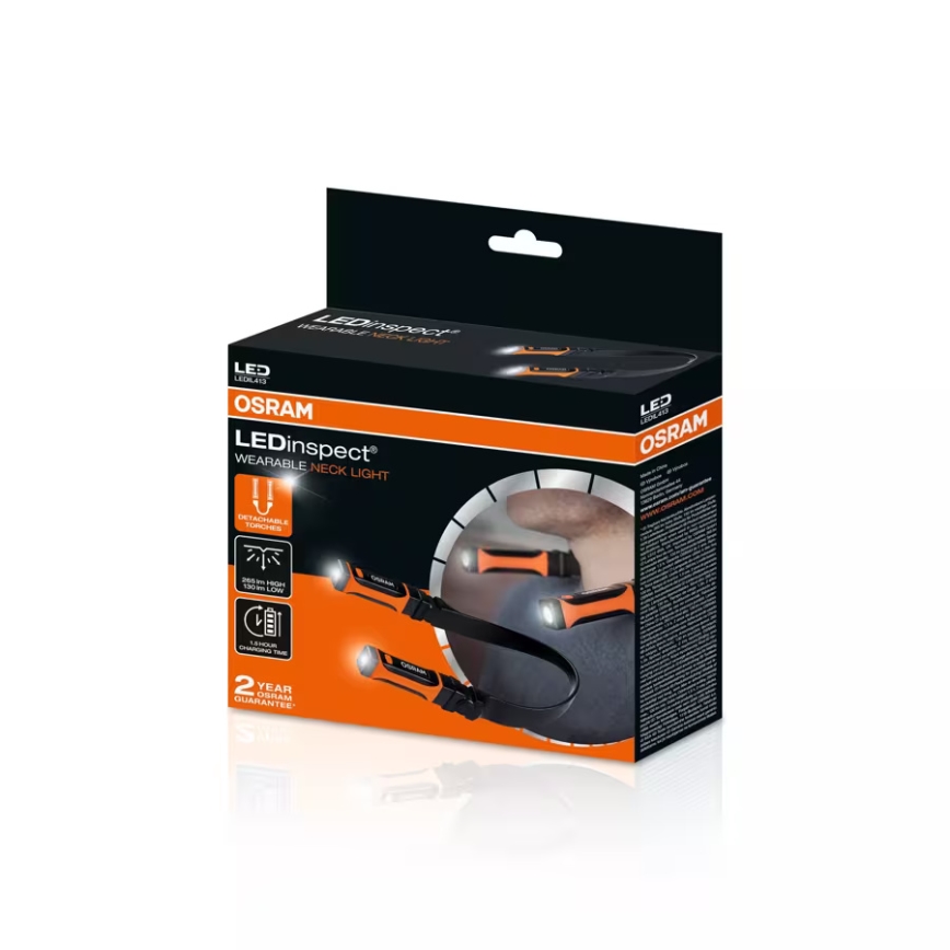 Osram - Lampă LED reîncărcabilă reglabilă LEDINSPECT Wearable Necklight, 1 W, 3,7 V, IP54, 1000 mAh