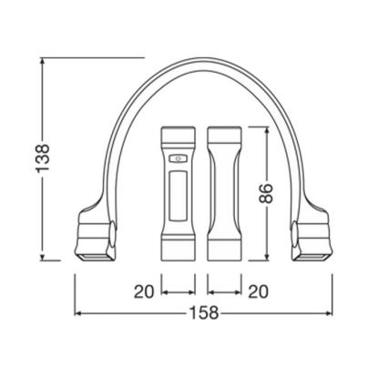 Osram - Lampă LED reîncărcabilă reglabilă LEDINSPECT Wearable Necklight, 1 W, 3,7 V, IP54, 1000 mAh