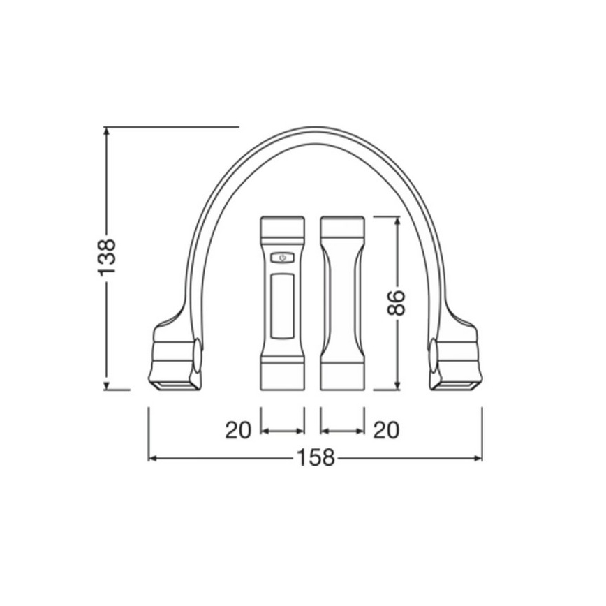 Osram - Lampă LED reîncărcabilă reglabilă LEDINSPECT Wearable Necklight, 1 W, 3,7 V, IP54, 1000 mAh