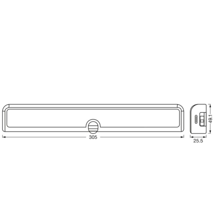 Osram - Lampă LED dimerizabilă pentru montaj sub dulap, cu senzor de mișcare și de amurg LINEAR LED/3,8W/5V/3xAA 3000K 30 cm albă