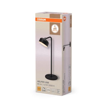 Osram - Lampă LED reîncărcabilă de birou, reglabilă 3‑în‑1 DECOR HELPER LED/1,8W/5V negru
