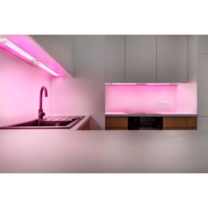 Osram - Lampă LED RGBW reglabilă pentru montaj sub dulap cu senzor de mișcare LINEAR EDGE LED/8W/230V 50 cm alb + telecomandă