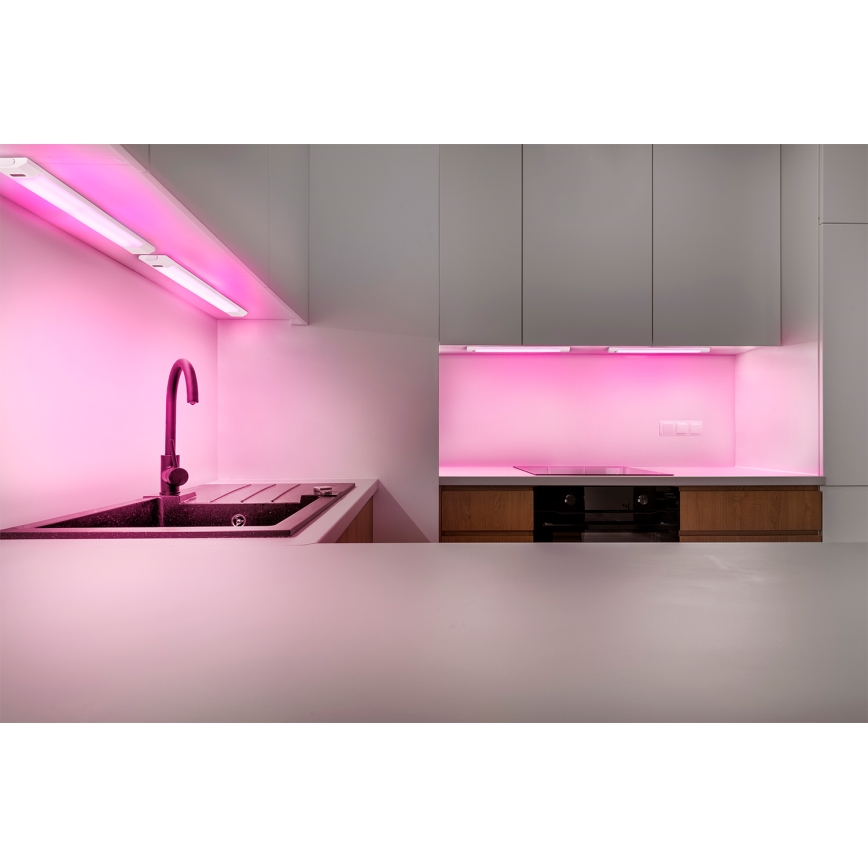 Osram - Lampă LED RGBW reglabilă pentru montaj sub dulap cu senzor de mișcare LINEAR EDGE LED/8W/230V 50 cm alb + telecomandă