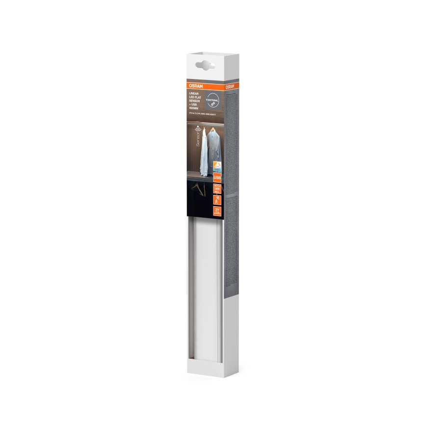 Osram - Lampă LED sub dulap cu senzor de mișcare și de amurg LINEAR LED/3,2W/3,7V 500 mAh 3000/4000/6500K 40 cm gri