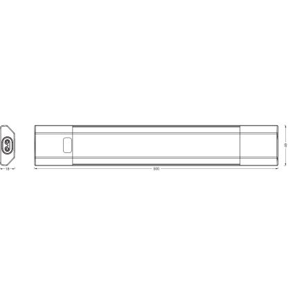 Osram - Lampă LED dimmabilă pentru montaj sub mobilier cu senzor de mișcare LINEAR EDGE LED/8W/230V 3000/4000/6500K 50 cm negru