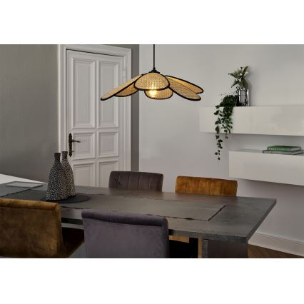 Osram - Lampă suspendată cu cablu DECOR RATTAN 1xE27/15W/230V Ø 58 cm bej/negru