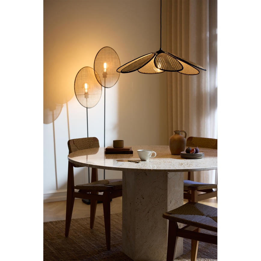 Osram - Lampă suspendată cu cablu DECOR RATTAN 1xE27/15W/230V Ø 58 cm bej/negru