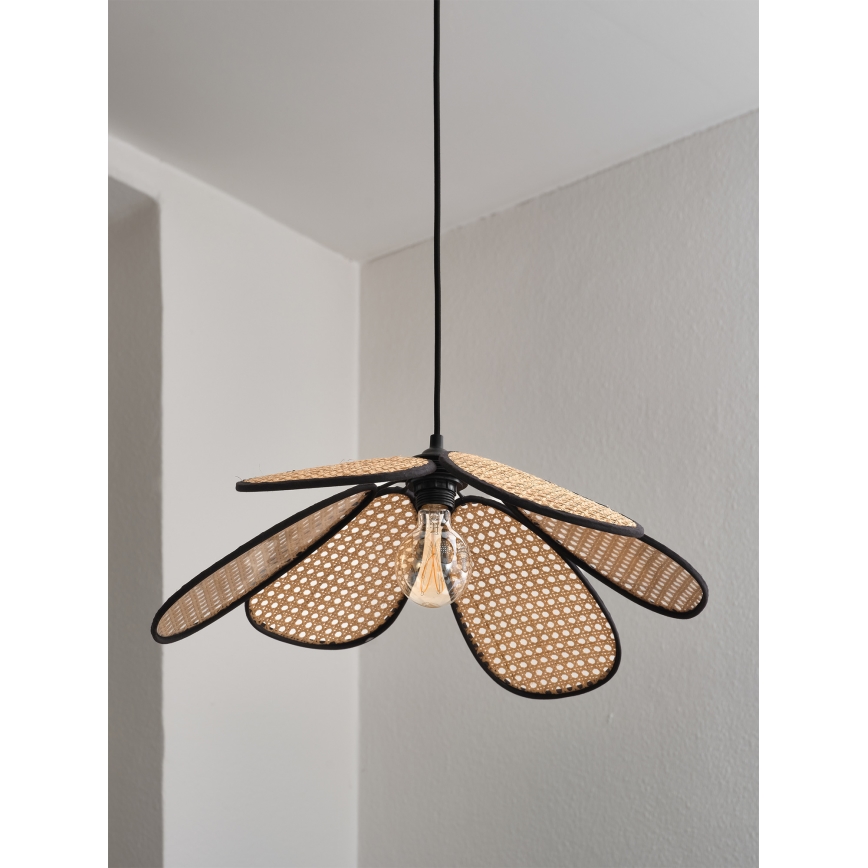 Osram - Lampă suspendată cu cablu DECOR RATTAN 1xE27/15W/230V Ø 58 cm bej/negru