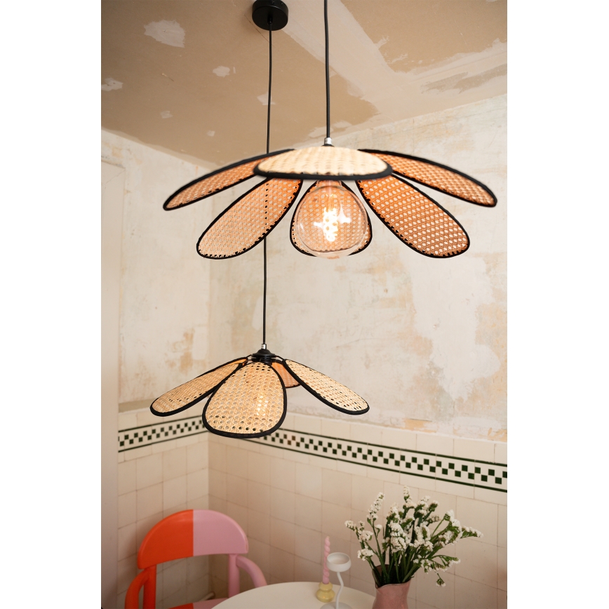 Osram - Lampă suspendată cu cablu DECOR RATTAN 1xE27/15W/230V Ø 58 cm bej/negru
