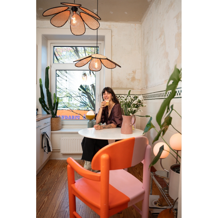 Osram - Lampă suspendată cu cablu DECOR RATTAN 1xE27/15W/230V Ø 58 cm bej/negru