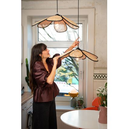Osram - Lampă suspendată cu cablu DECOR RATTAN 1xE27/15W/230V Ø 58 cm bej/negru