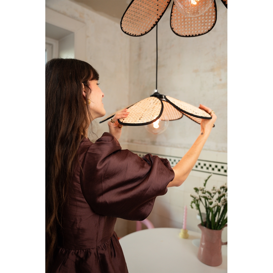Osram - Lampă suspendată cu cablu DECOR RATTAN 1xE27/15W/230V Ø 58 cm bej/negru