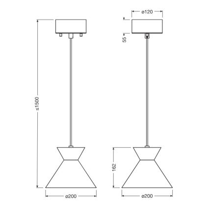 Osram - Lampă suspendată cu cablu DECOR WAIST 1xE27/40W/230V, neagră