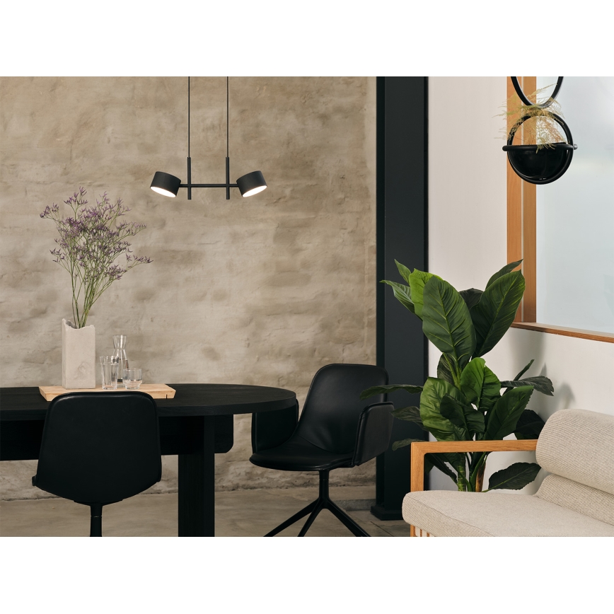 Osram - Lustră LED dimabilă suspendată pe cablu DECOR KYOTO, 2 x 10W, 230V, CRI 90, neagră