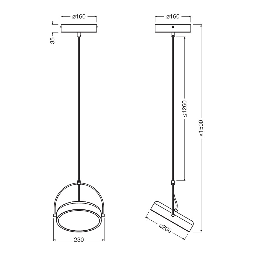 Osram - Lampă suspendată LED pe cablu DECOR PUCK LED/12W/230V CRI 90 neagră