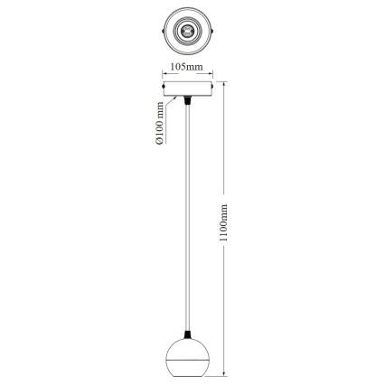 Osram - Lampă suspendată pe cablu SPOT SPHERAL 1xGU10/6W/230V, neagră