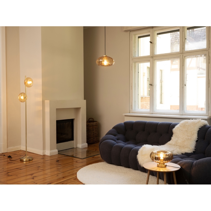 Osram - Lampadar GOLD GLASS 2xE14/12W/230V auriu/bej fumuriu