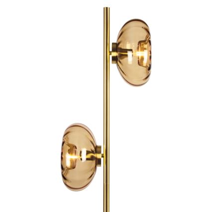 Osram - Lampadar GOLD GLASS 2xE14/12W/230V auriu/bej fumuriu