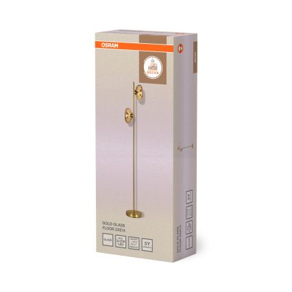Osram - Lampadar GOLD GLASS 2xE14/12W/230V auriu/bej fumuriu