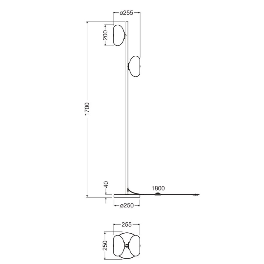 Osram - Lampadar GOLD GLASS 2xE14/12W/230V auriu/bej fumuriu