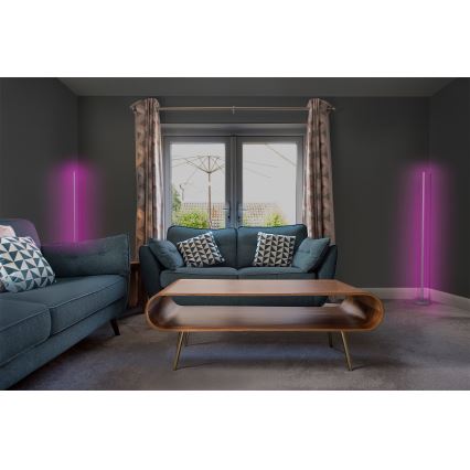 Osram - Lampă de podea LED RGBW reglabilă SMART+ MAGIC LED/11,5W/230V 2700-6500K argintie Wi-Fi + telecomandă