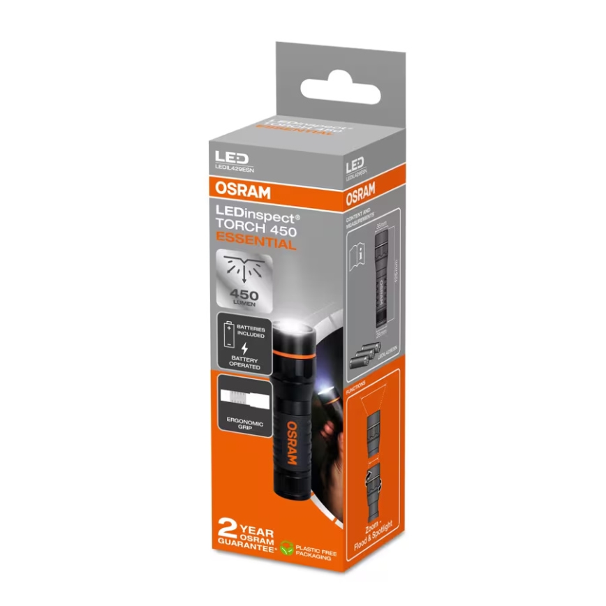 Osram - Lanternă LED reglabilă LEDINSPECT TORCH 450 ESSENTIAL LED/6W/3xAAA IP44