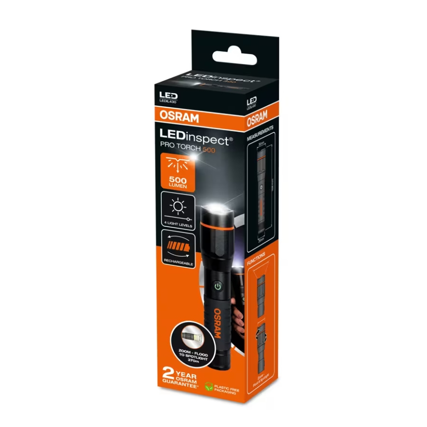 Osram - Lanternă LED reîncărcabilă cu intensitate reglabilă LEDINSPECT PRO TORCH 500 LED/6W/3,7V 2200 mAh IP44
