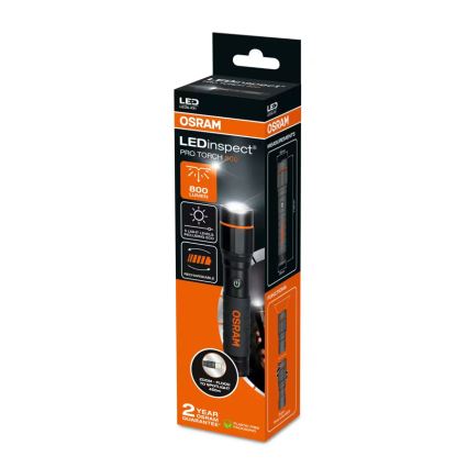 Osram - Lanternă LED reîncărcabilă reglabilă LEDINSPECT PRO TORCH 800 LED/8W/3,7V 2200 mAh IP44