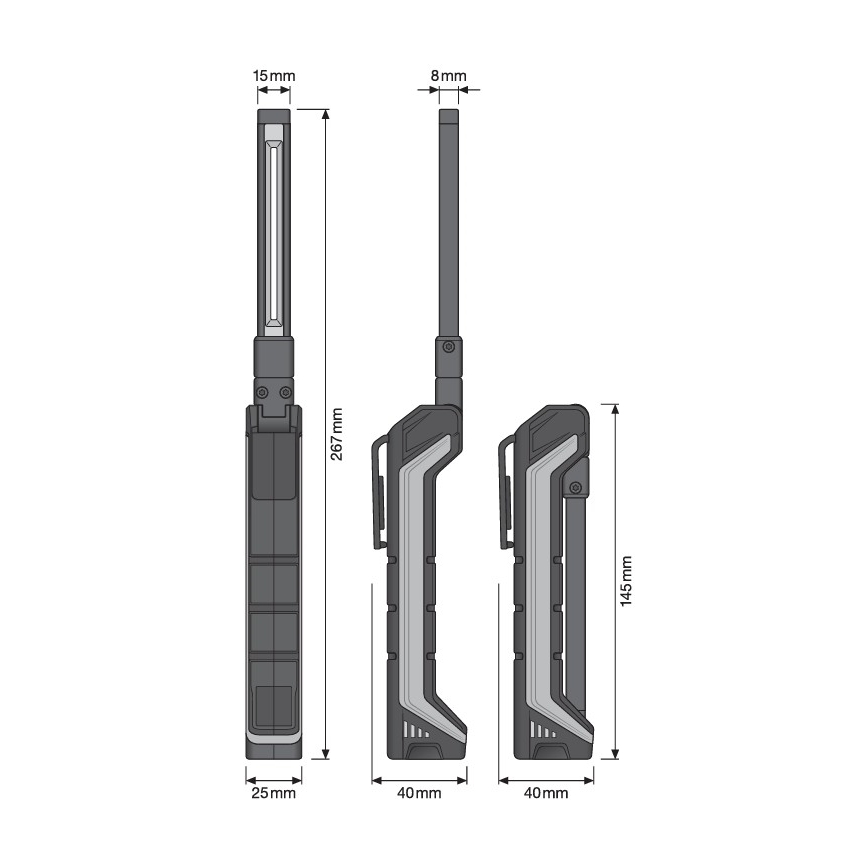 Osram - Lanternă LED reîncărcabilă, reglabilă, LEDINSPECT POCKET200 LED/2W/3,7V IP54