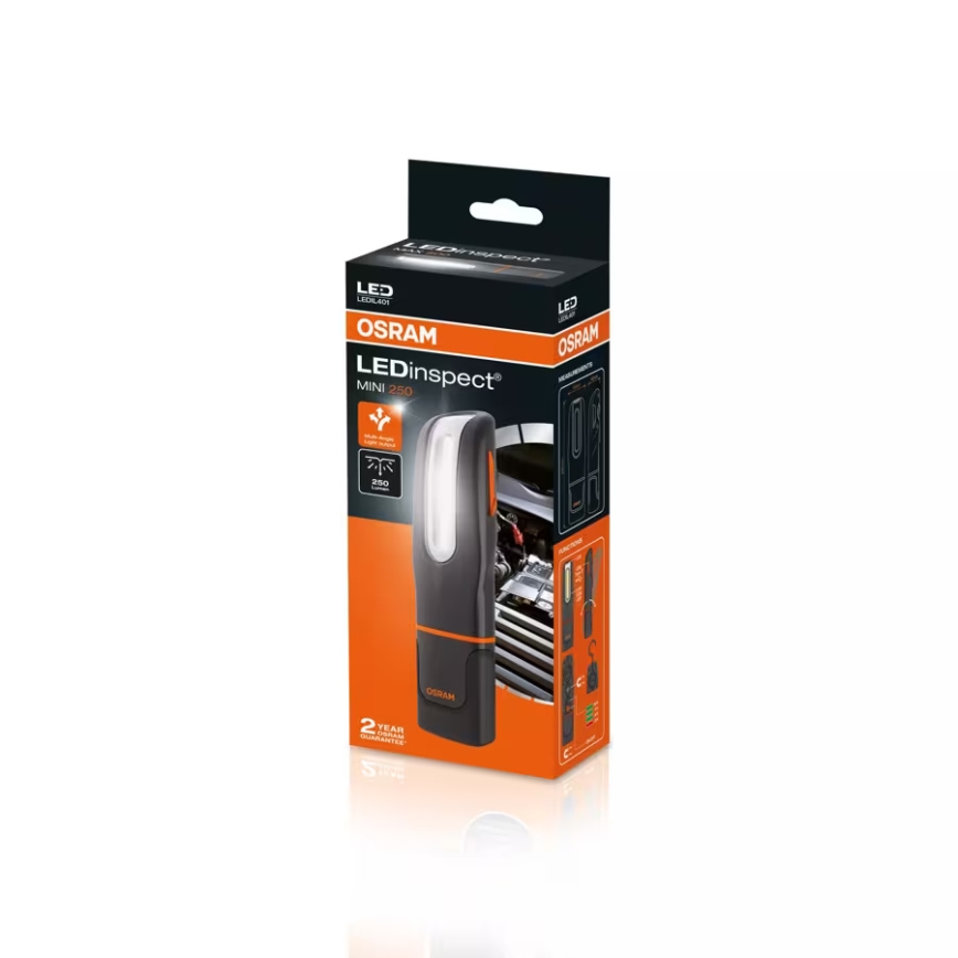 Osram - Lanternă LED reîncărcabilă LEDINSPECT MINI250, reglabilă, 7W/3,7V, IP65, 2000 mAh