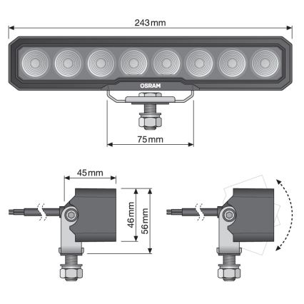 Osram - Spot LED auto LIGHTBAR WL VX250-WD LED/36W/12/24V 6000K IP69