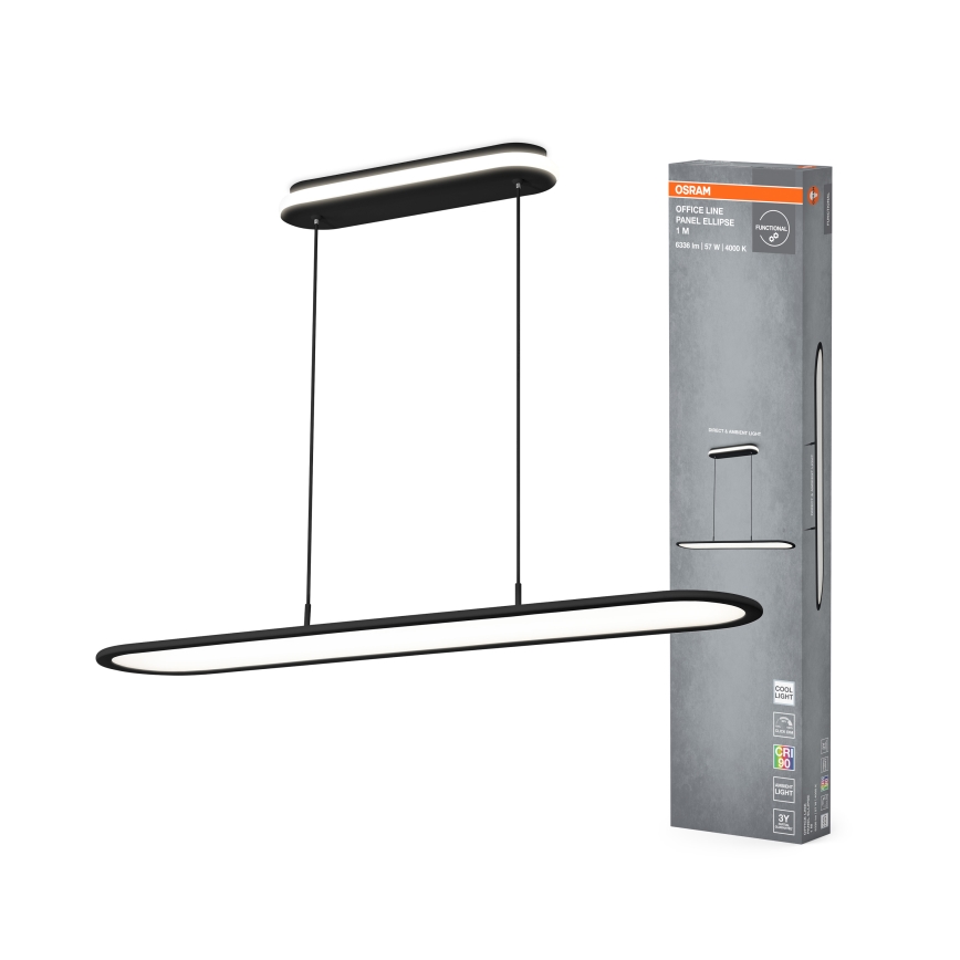 Osram - Lampă suspendată LED reglabilă pe cablu OFFICE LINE LED/57W/230V 4000K 100 cm CRI 90 negru