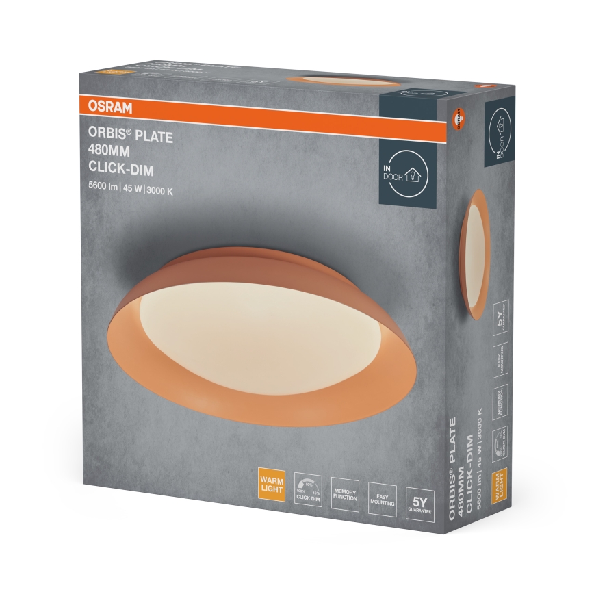 Osram - Plafonieră LED dimabilă PLATE LED/45W/230V Ø 48 cm roz