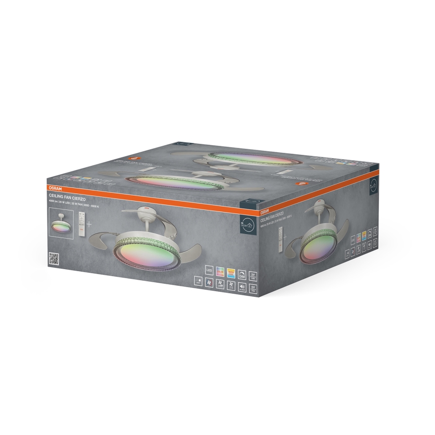 Osram - Plafonieră LED RGB reglabilă cu ventilator CIERZO LED/35W/230V 3000-6500K + telecomandă