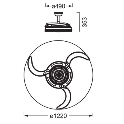 Osram - Plafonieră LED RGB reglabilă cu ventilator CIERZO LED/35W/230V 3000-6500K + telecomandă
