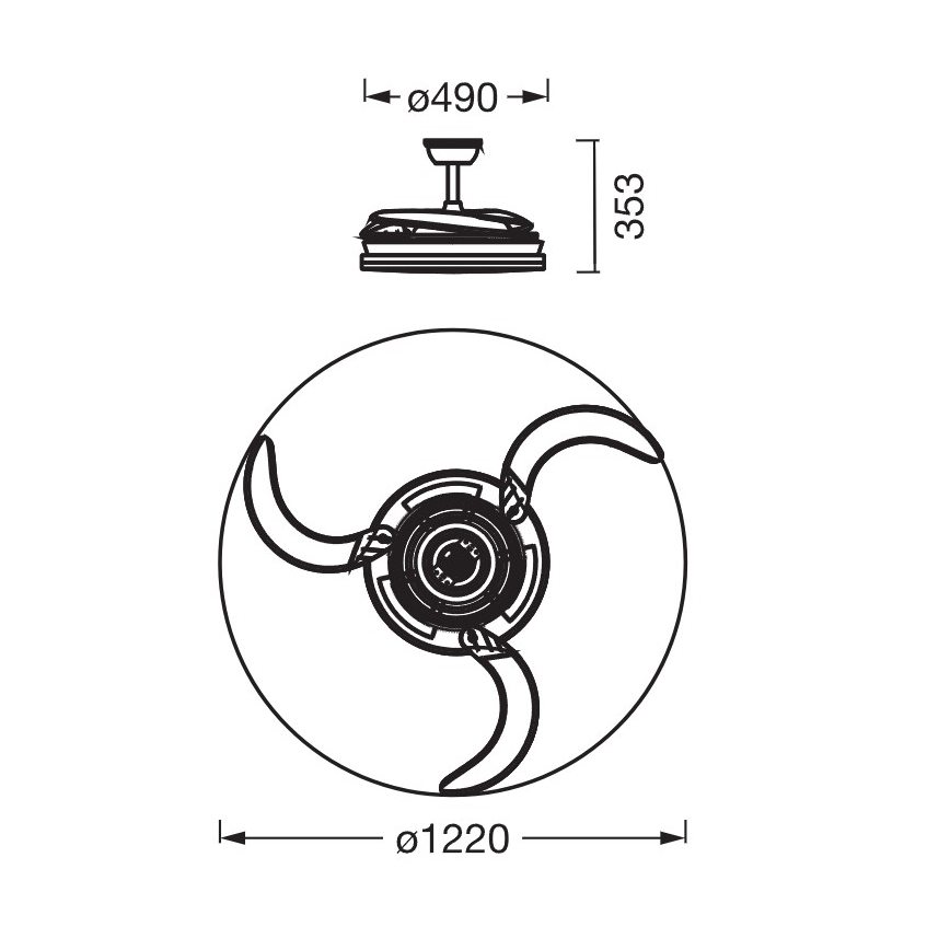 Osram - Plafonieră LED RGB reglabilă cu ventilator CIERZO LED/35W/230V 3000-6500K + telecomandă