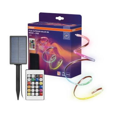 Osram - LED RGBW bandă solară reglabilă FLEX MAGIC 5m LED/1,6W/3,7V 2000 mAh IP44 + telecomandă