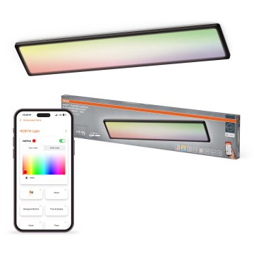 Osram - LED RGBW Plafonieră cu reglare a intensității SMART+ PLANON LED/40W/230V 2800-6500K 98x20 cm Wi-Fi IP54 neagră