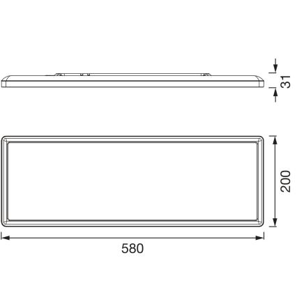 Osram - Plafonieră LED RGBW reglabilă SMART+ PLANON LED/30W/230V 2800-6500K 58x20 cm Wi-Fi IP54 neagră
