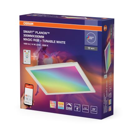 Osram - Plafonieră LED RGBW reglabilă SMART+ MAGIC LED/14W/230V 2700-6500K 30x30 cm Wi-Fi + telecomandă
