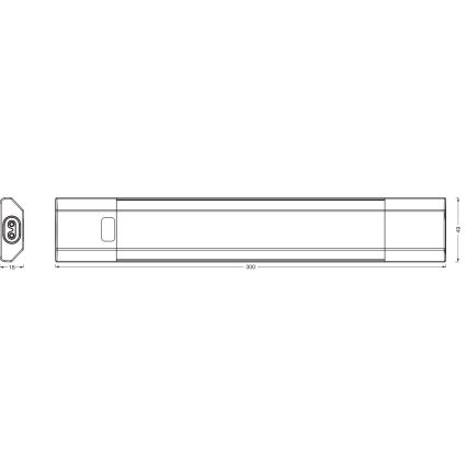 Osram - Lampă LED RGBW sub dulap dimmabilă, cu senzor de mișcare LINEAR EDGE LED/4W/230V, 30 cm, albă + telecomandă