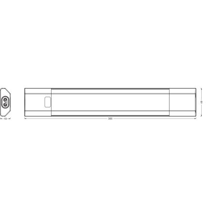 Osram - LINEAR EDGE Lampă LED sub mobilier dimmabilă, cu senzor de mișcare, 4W/230V, 3000/4000/6500K, 30 cm, alb