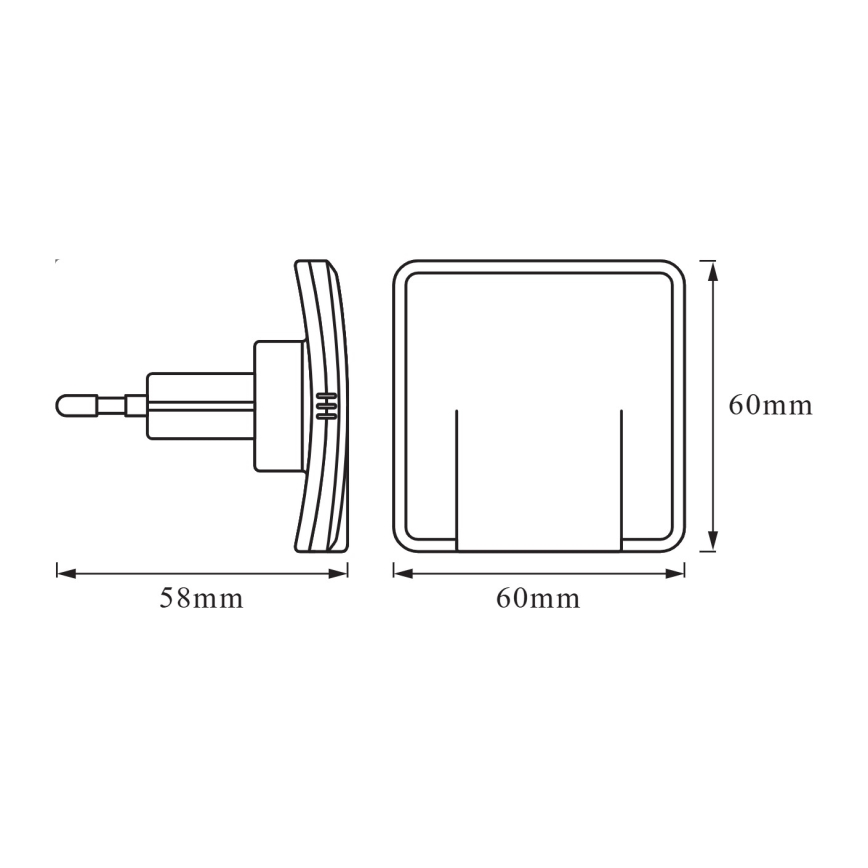 Osram - Lumină de noapte LED cu senzor de amurg LUNETTA LED/0,3W/230V albă