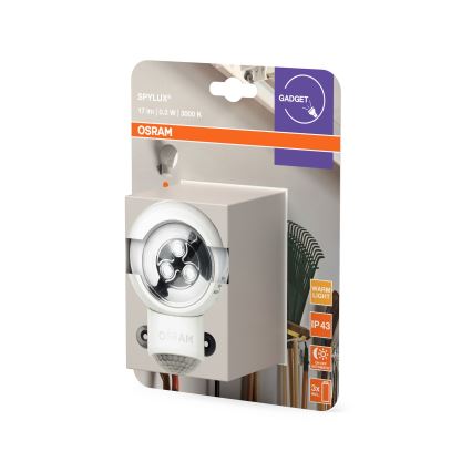 Osram - Lampă de orientare pentru exterior LED cu senzor de mișcare și de amurg SPYLUX LED/0,3W/4,5V IP43 albă