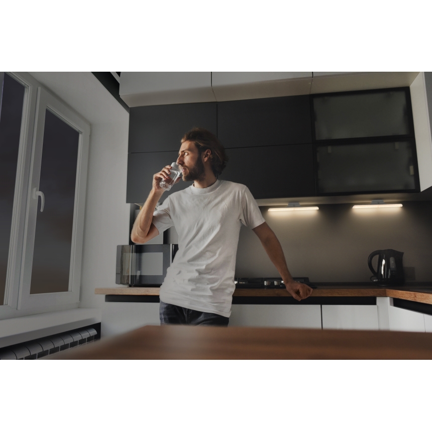 Osram - Lampă LED sub dulap reglabilă cu senzor de mișcare și crepuscular LINEAR LED/5W/3,7V 2200 mAh 3000K 35 cm alb