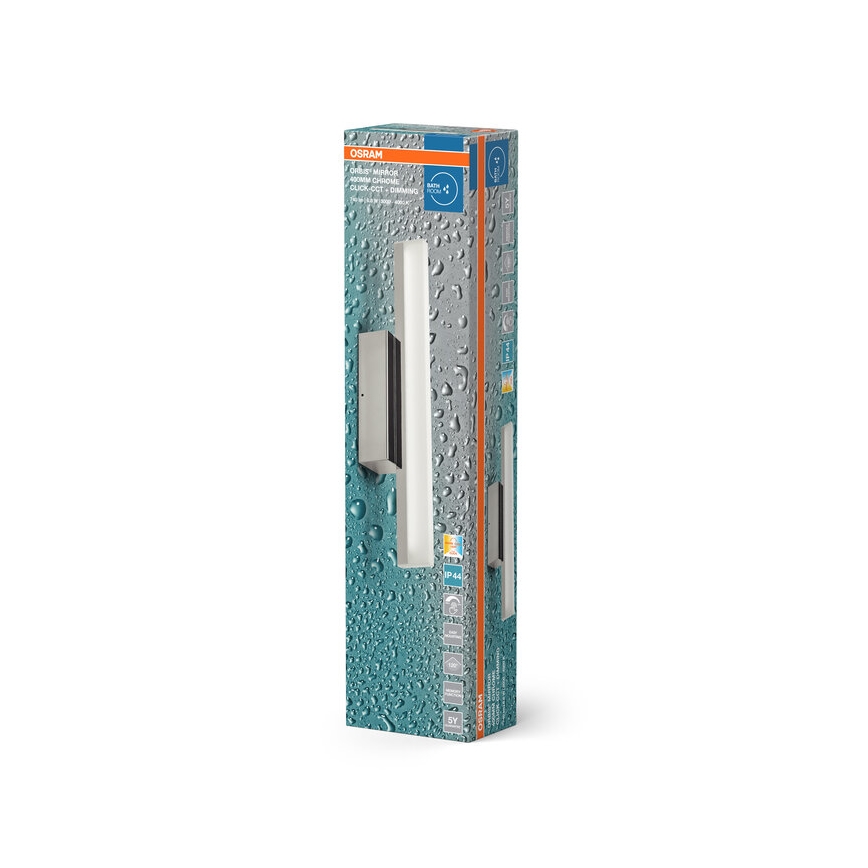 Osram - Aplica LED dimabilă pentru oglindă ORBIS MIRROR, 6,8W, 230V, 40 cm, 3000/4000K, IP44, crom lucios