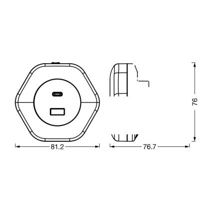 Osram - Lumină de veghe LED pentru priză cu USB LUNETTA LED/15W/230V albă