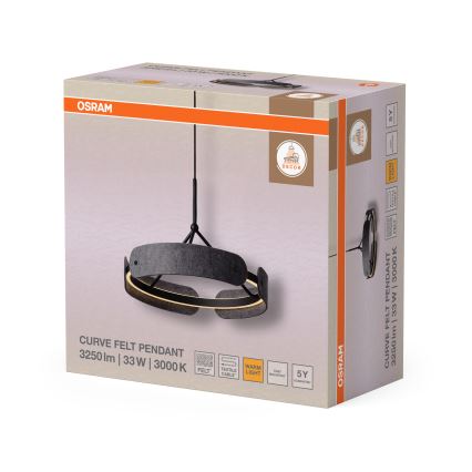 Osram - Lustră LED pe cablu DECOR CURVE LED/33W/230V gri