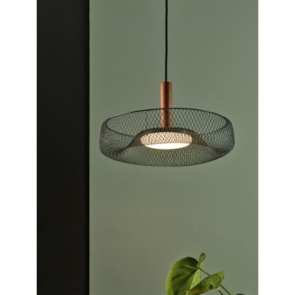 Osram - Lustră LED suspendată pe cablu DECOR MESH LED/18,5W/230V Ø 40 cm negru/lemn de cauciuc