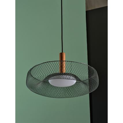 Osram - Lustră LED suspendată pe cablu DECOR MESH LED/18,5W/230V Ø 40 cm negru/lemn de cauciuc